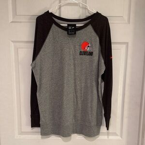 Nike Gray and brown Cleveland Long Sleeve Shirt